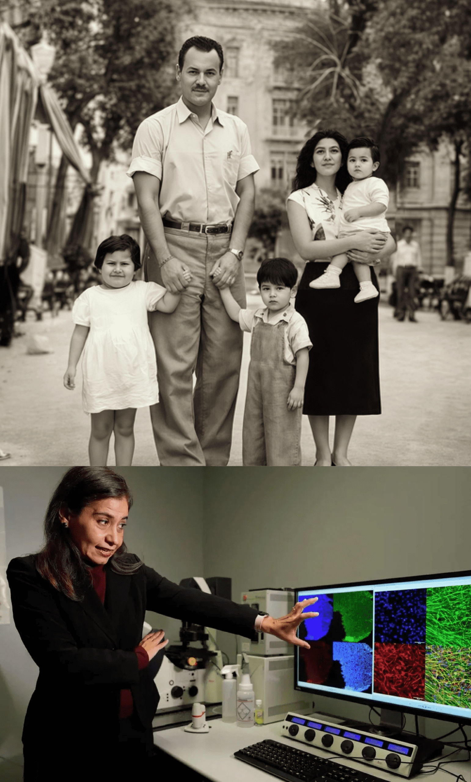 幼き日のエウヘニア(一九五〇年)、その七十五年のち、娘チェロの実験室